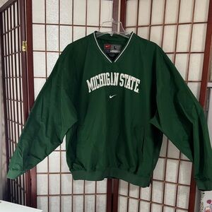 Nike Michigan State Green Windbreaker Men L Women XL PTP 28 inches